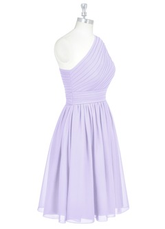 Azazie Katrina Bridesmaid Dresses Lilac A-Line One Shoulder Chiffon Dress image8