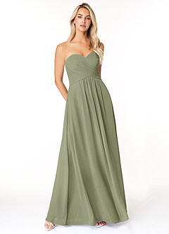 Azazie Yazmin Bridesmaid Dresses Pistachio A-Line Sweetheart Neckline Chiffon Convertible Dress image1