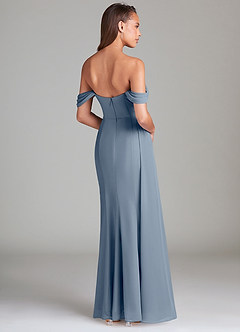 Azazie Amyra Bridesmaid Dresses Twilight Sheath Off the Shoulder Chiffon Convertible Dress image5