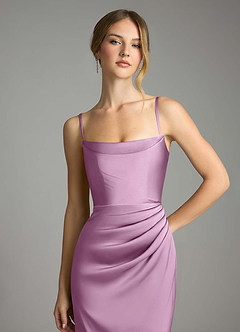 Azazie Leonis Bridesmaid Dresses Wisteria Mermaid Pleated Stretch Satin Convertible Dress image3