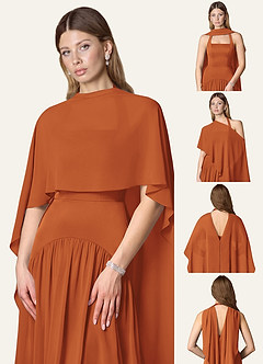 front Azazie Matching Color Chiffon Multiway Cape