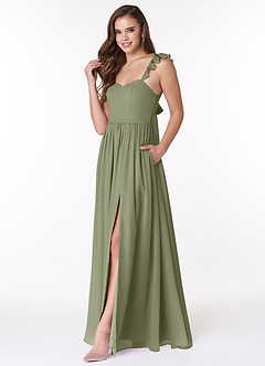 Azazie Metz Bridesmaid Dresses Pistachio A-Line Sweetheart Ruched Chiffon Dress image4