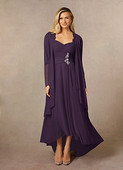 Azazie Anne Vestidos para mãe da noiva Vestir Ameixa de Renda de Bainha com Lantejoulas image1