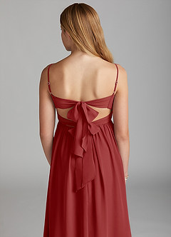 Azazie Zeya Junior A-Linie Chiffon Kleid Rost image2