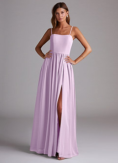 Azazie Calianna Bridesmaid Dresses Frosted Lilac A-Line Off the Shoulder Chiffon Convertible Dress image1
