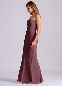 Azazie Debby Bridesmaid Dresses Sangria Mermaid Strapless Chiffon Dress image4