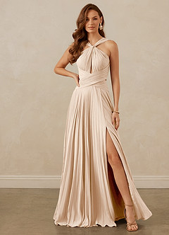 Christian Siriano Bridal for Azazie 1009 Bridesmaid Dresses White Alabaster A-Line Pleated Chiffon Dress image2