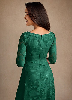 Azazie Durant vestidos de madre de la novia Vestido de Esmeralda de Devorado Floral de Corte en A con Plisado image5