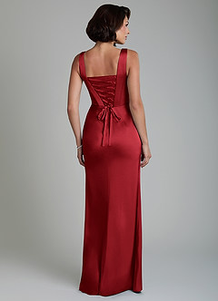 Azazie Amora Bridesmaid Dresses Scarlet Mermaid Corset Stretch Satin Dress image2