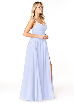 Azazie Chanel Bridesmaid Dresses Lavender A-Line Pleated Chiffon Dress image4
