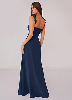 Barbie ♥ Azazie Bridesmaid Dresses Dark Navy A-Line Sweetheart Neckline Chiffon Dress image2
