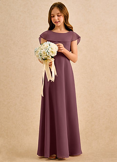 Azazie Kittie Girls Formal Flower Girl Klänningar Klä A-Line i Chiffong image3