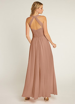 Azazie Claudia Bridesmaid Dresses Champagne Rose A-Line Sweetheart Neckline Chiffon Dress image3