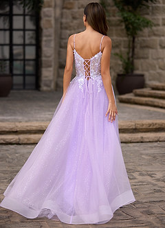 Finesse Purper A-lijn galajurk image2