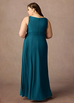 Azazie Galvan Mother of the Bride Dresses Ink Blue A-Line Sequins Chiffon Dress image7