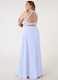 Azazie Clarice Bridesmaid Dresses Lavender A-Line Halter Chiffon Dress image12