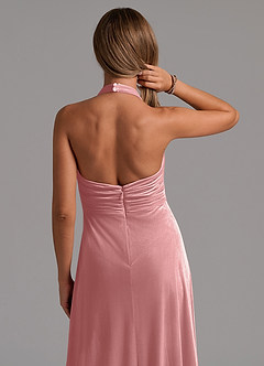 Azazie Tessie Bridesmaid Dresses Dusty Rose A-Line Pleated Velvet Dress image8