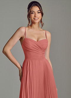 Azazie Catie Brautjungfernkleider A-Linie Herzausschnitt Chiffon Kleid Antike Rose image2