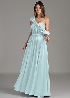 Azazie Nyah Bridesmaid Dresses Mist A-Line Off the Shoulder Chiffon Dress image5