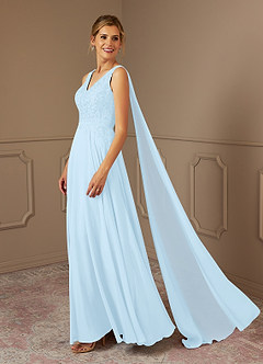 Azazie Joules Mother of the Bride Dresses Sky Blue A-Line Sequins Chiffon Dress image3