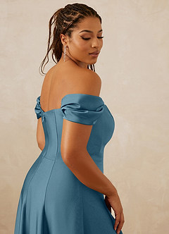 Christian Siriano Bridal for Azazie 1002 Bridesmaid Dresses Bermuda A-Line Off the Shoulder Stretch Satin Convertible Dress image10