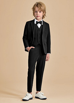 front Oliver Niños Negro Traje de 5 piezas