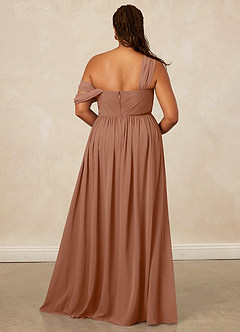 Christian Siriano Bridal for Azazie 1014 Bridesmaid Dresses Bronzer A-Line Off the Shoulder Chiffon Dress image17