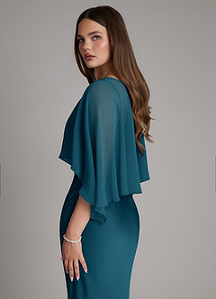Azazie Ambra Bridesmaid Dresses Ink Blue Mermaid Pleated Stretch Satin Dress image8