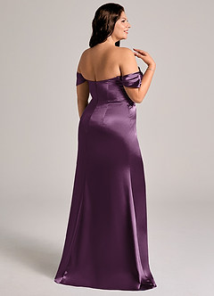 Azazie Saige Brudepigekjoler Skede Off-Shoulder Metallisk satin Gulv-længde Kjole image14