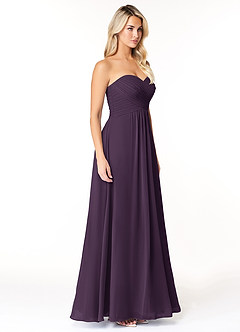 Azazie Yazmin Bridesmaid Dresses Plum A-Line Sweetheart Neckline Chiffon Convertible Dress image5