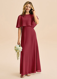 Azazie Maris Junior Abito A-Line in Chiffon Melograno image1