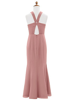 Azazie Rue Junior Dusty Rose Mermaid Side Slit Chiffon Dress image7