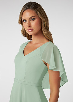 Azazie Jamie Abiti da Damigella Abito A-Line in Chiffon Agave image6