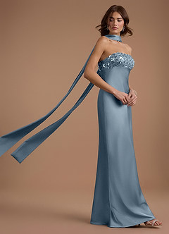 suknia Niebieski Pudrowy Maxi Narah image9