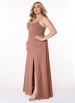 Azazie Moira Bridesmaid Dresses Cedar Rose A-Line Scoop Chiffon Dress image10
