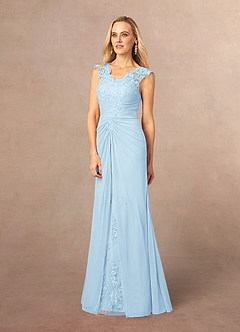 Azazie Jovie Kleider für die Brautmutter A-Linie Spitze Kleid Himmelblau image2