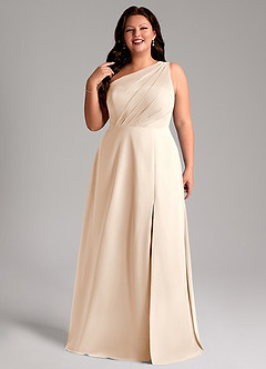 Azazie Phaedra Bridesmaid Dresses White Alabaster A-Line One Shoulder Chiffon Dress image5