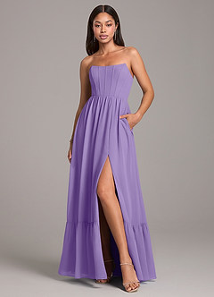 Azazie Kailee Bridesmaid Dresses Tahiti A-Line with Pockets Chiffon Dress image1