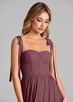 Azazie Anastacia Bridesmaid Dresses Sangria A-Line Sweetheart Neckline Chiffon Dress image7
