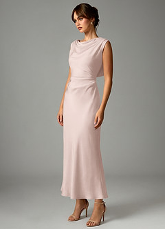 Azazie Kieryn Abiti da Damigella Abito Sirena in Raso Elasticizzato Plissettato Rosa Rossore image3