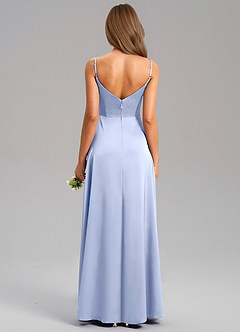 Azazie Talina Bridesmaid Dresses Ice A-Line Stretch Satin Dress image2