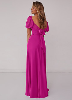 Barbie ♥ Azazie Bridesmaid Dresses Fuchsia A-Line Pleated Chiffon Dress image3