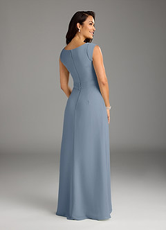 Azazie Bettina Mother of the Bride Dresses Dusty Blue A-Line Lace Chiffon Dress image7