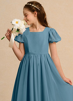Azazie Joss Flower Girl Dresses Bermuda A-Line with Sleeves Chiffon Dress image13