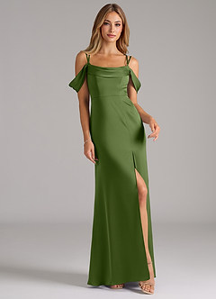 Azazie Callan Bridesmaid Dresses Juniper A-Line Pleated Stretch Satin Convertible Dress image4