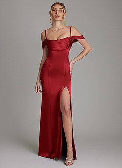 Azazie Nira Koszorúslány ruhák Sellő Fűző Stretch szatén Padlóhosszúság Ruha image4