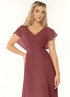 Azazie Rylee Bridesmaid Dresses Amethyst A-Line Pleated Chiffon Dress image5
