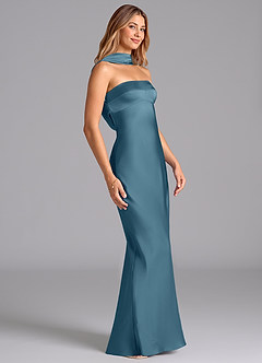 Azazie Lusinda Bridesmaid Dresses Bermuda Mermaid Strapless Stretch Satin Dress image6
