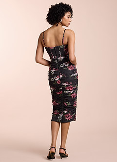 Alessandra Black Multi Midi Dress image5
