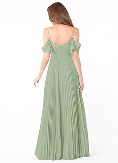 Azazie Lyney Bridesmaid Dresses Dusty Sage A-Line Off the Shoulder Chiffon Dress image2